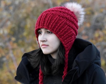 Knit Woolen Bonnet Style Fitted Hat | The LADY