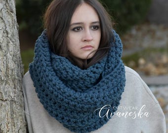 Sciarpa invernale da donna in lana lavorata a maglia e uncinetto, con collo spesso / THE SYDNEY - Italia