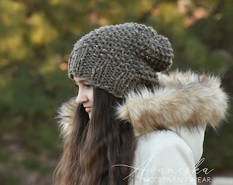 ALL SIZES Knitted Winter Woolen Chunky Extra Slouchy Women's Girls Hat Beanie | The SAMARA