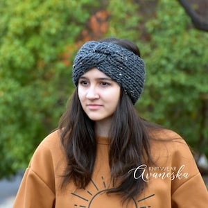 Knit Woolen Chunky Twist Style Headband Ear Warmer | MONICA