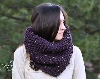 Women's Knit Crochet Winter Woolen Chunky Neck Warmer Cowl Scarf | THE TALLIN