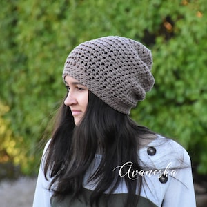 Woman&#39;s Summer Lightweight Crochet Knit Extra Slouchy Beanie Hat | The SOLEIL
