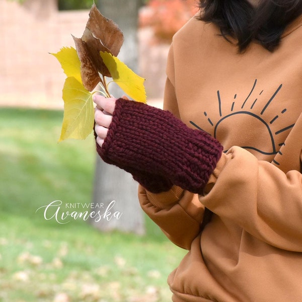 Women's Winter Wool Knit Arm Warmer Fingerless Gloves Mittens Wrist Warmers | The BRUGES