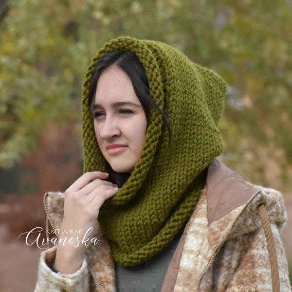 Knit Chunky Wool Winter Balaclava Style Hood | THE MATRYONA