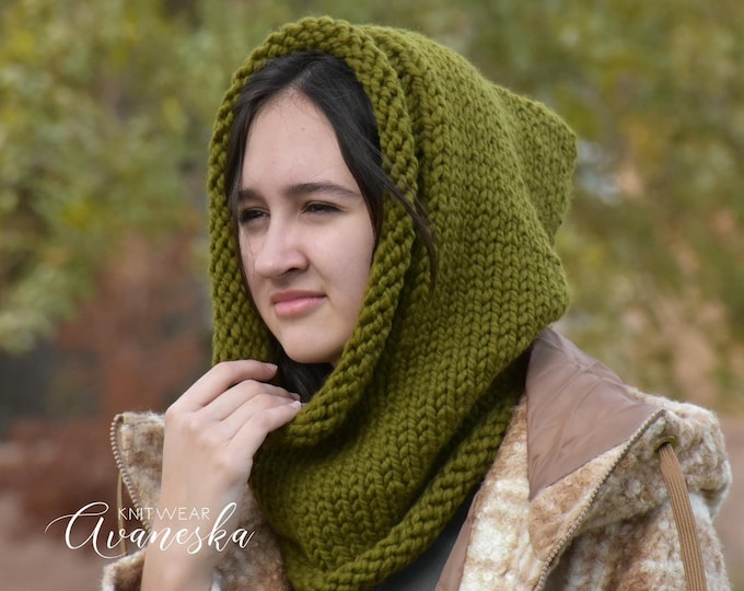 Knit Chunky Wool Winter Balaclava Style Hood | THE MATRYONA