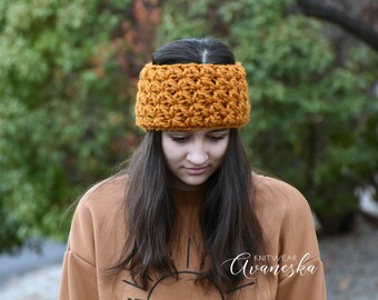 Woman's Knit Crochet Chunky Woolen Headband Ear Warmer | The YVETTE