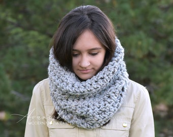 Women's Knit Crochet Winter Woolen Chunky Scarf, Bulky Scarf, Chunky Cowl, Neck Warmer, Scarf | THE LINCOLN