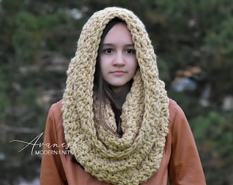 Woolen Knit Crochet Chunky Oversized Cowl Snood Scarf | THE BARCELONA