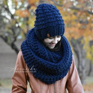 Wool Knit Crochet Chunky Large Infinity Scarf | THE HOUSTON