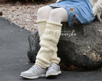 Knitted Chunky Women's Girls Woolen Winter Slouched Ballet Dancer Yoga Leg Warmers | THE EVERGLADES