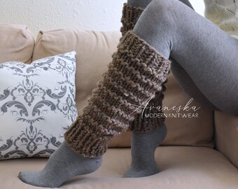 Women's Knitted Woolen Winter Chunky Ballet Dancer Yoga Leg Warmers | THE CUSHIES