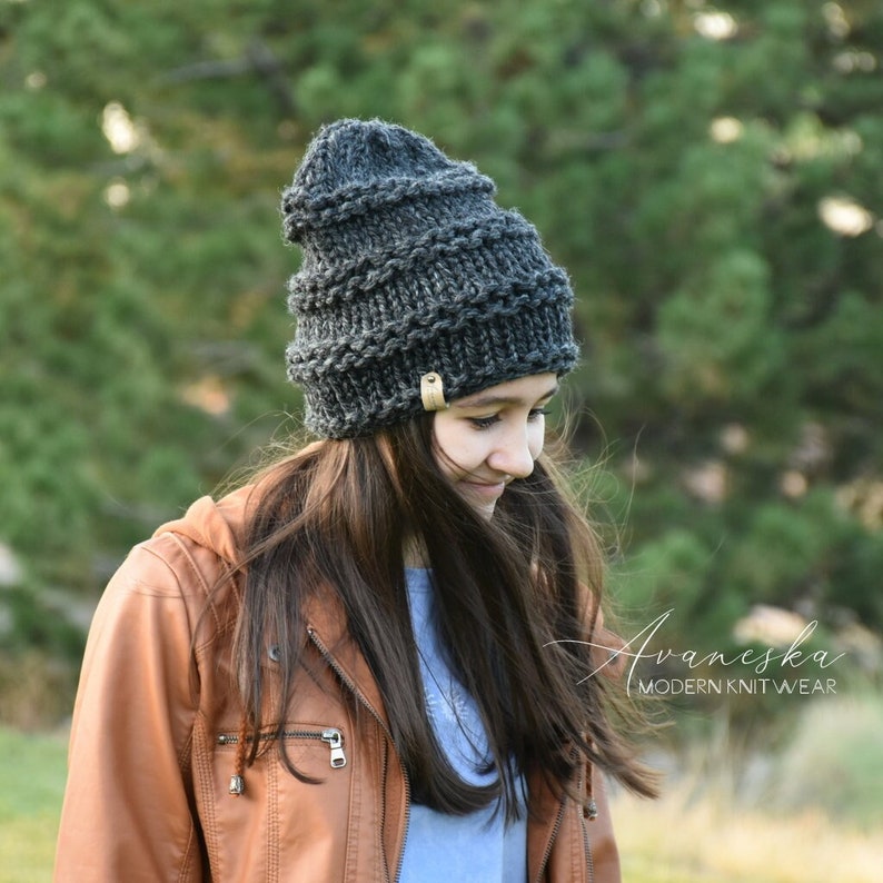 Knitted Winter Woolen Women's Girls Slouchy Hat Beanie The OASBY image 3