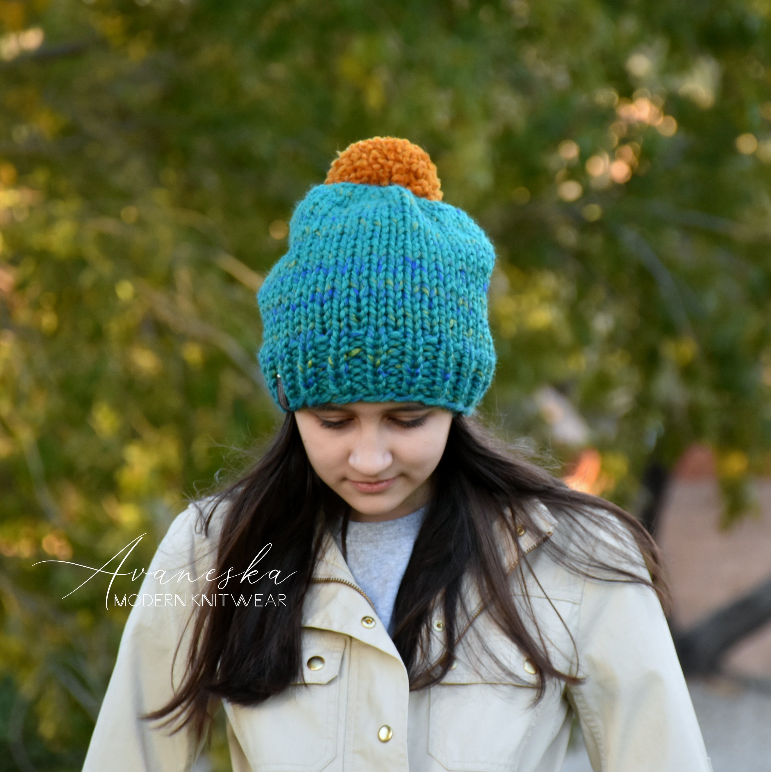 Tricot Pom Pom laine hiver femme filles Slouchy chapeau bonnet -  France
