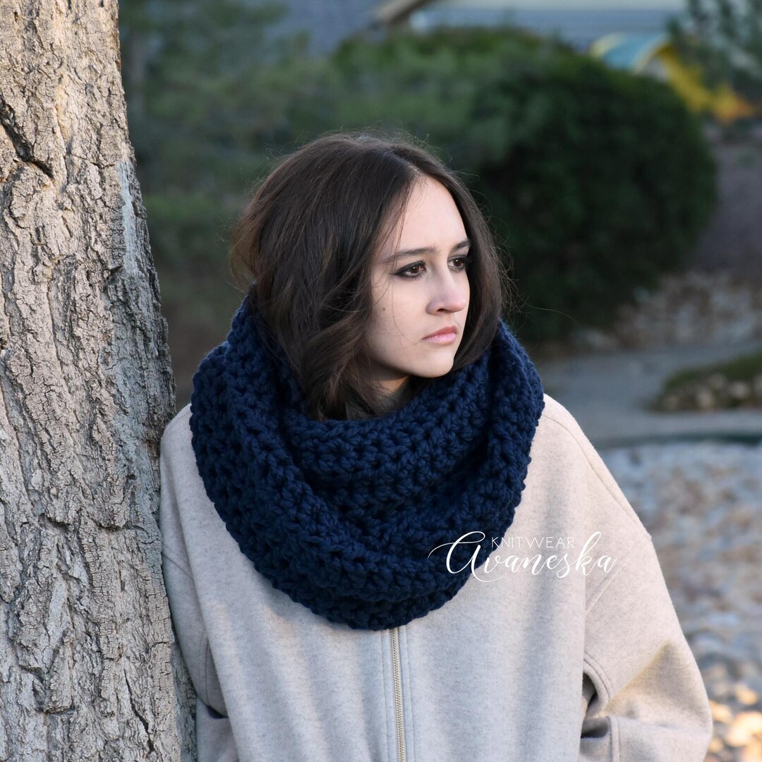 Wool Knit Crochet Chunky Large Infinity Scarf | THE ROCHESTER - Etsy UK