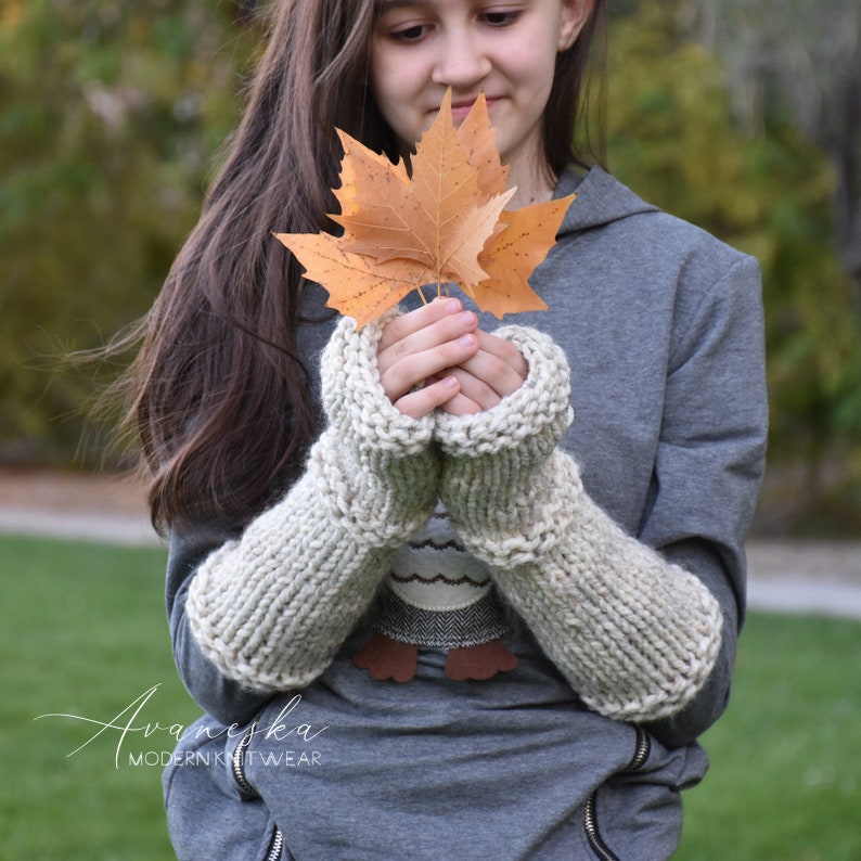Knit Chunky Fingerless Arm Warmers Gloves The Princetons Etsy