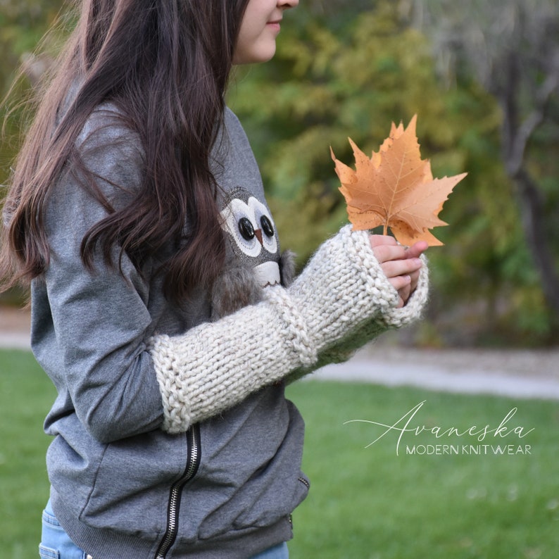 Knit Chunky Fingerless Arm Warmers Gloves The Princetons Etsy