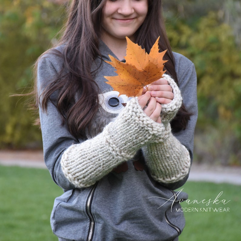 Knit Chunky Fingerless Arm Warmers Gloves The Princetons Etsy