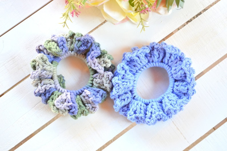 Woman Hair Accessories Hair Ties 100/% Cotton Scrunchie Gift for Her Set of 2 Hair Elastic Scrunchies