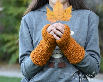 Women's Knitted Winter Woolen Fingerless Arm Warmers Gloves Mittens | The HALDENS