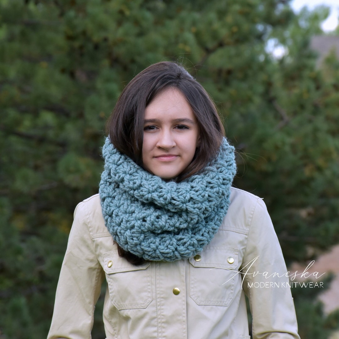 Women's Knit Crochet Winter Woolen Chunky Scarf Bulky Etsy