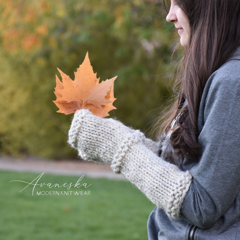 Knit Chunky Fingerless Arm Warmers Gloves The Princetons Etsy