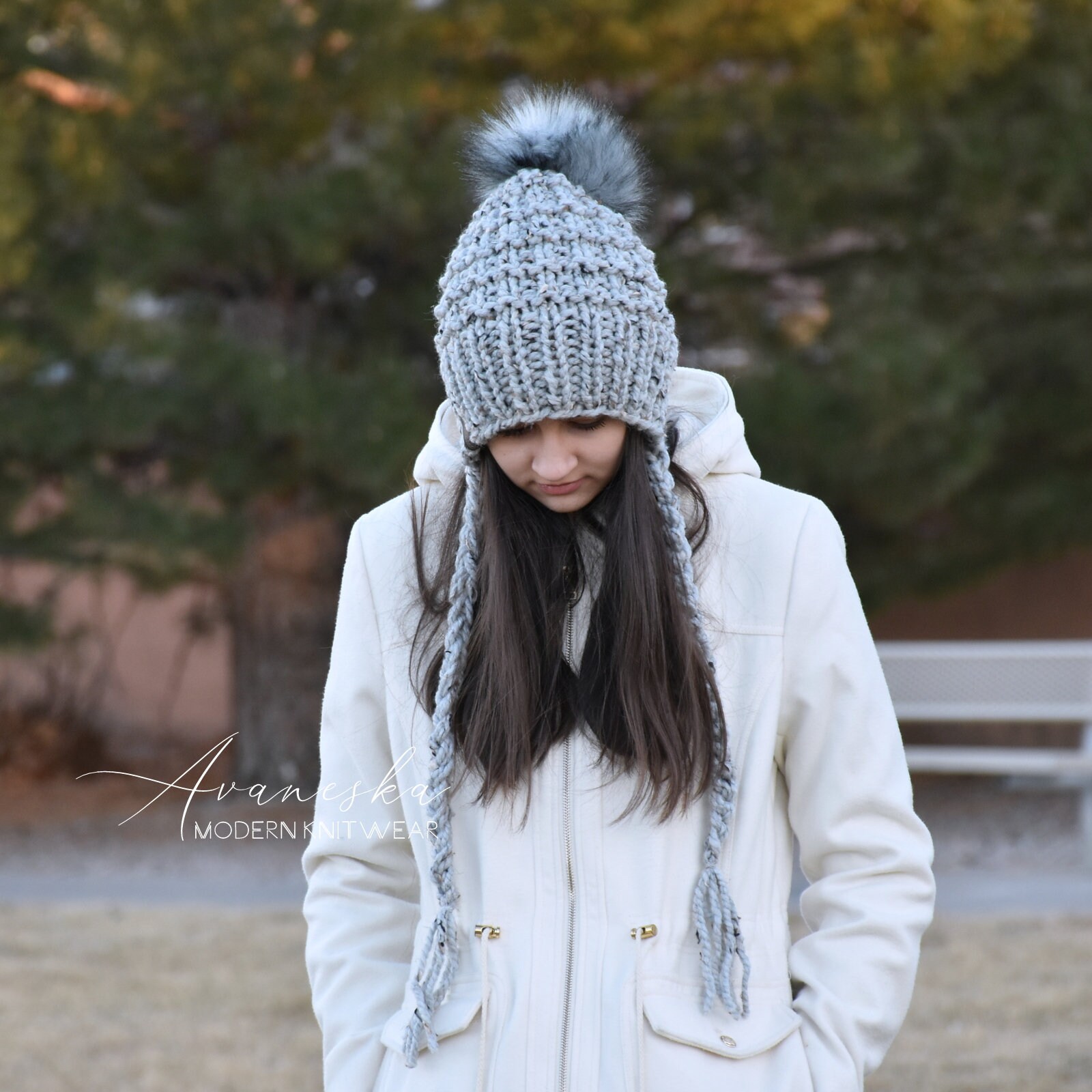 ◆FLARE UP◆ Fur Knit Beanie FL727White FL-727_White 플레어업 퍼비니 Fur Knit Beanie (FL-727_White) | 후루츠패밀리