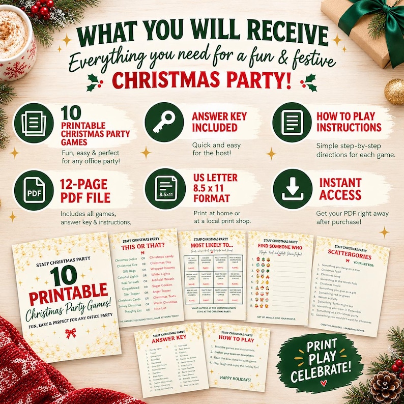 Team Building Directions.pdf Work Christmas Party Games Printable, 10 Office Holiday Games for ...