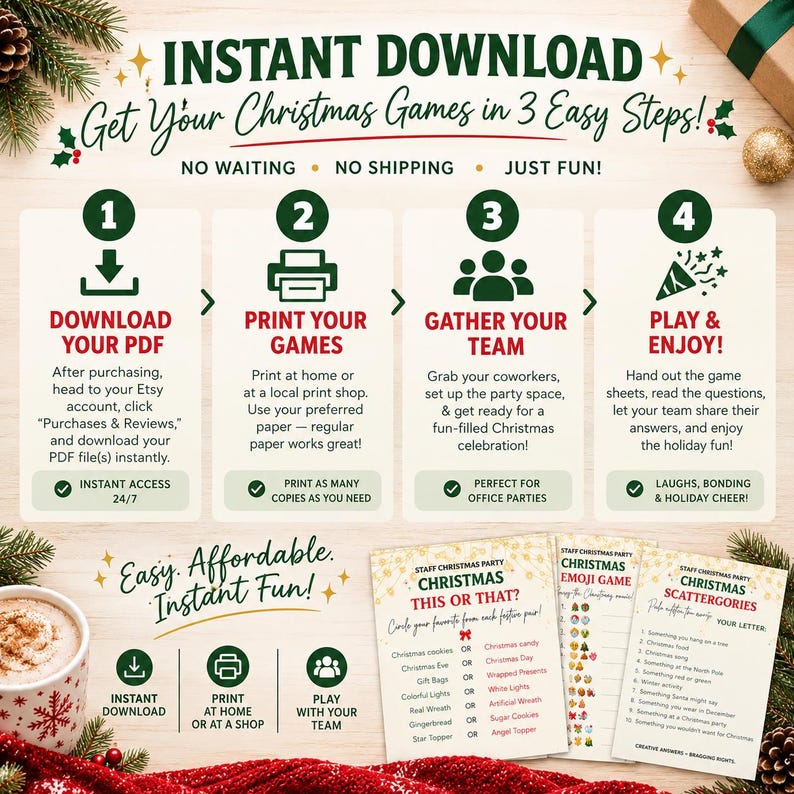 Team Building Directions.pdf Work Christmas Party Games Printable, 10 Office Holiday Games for ...