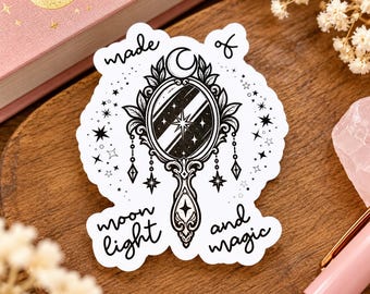 Made of Moonlight and Magic Sticker – Celestial Mirror Vinyl Decal