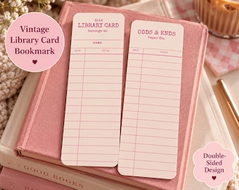 Vintage Library Card Bookmark – Double-Sided Retro Reading Accessory