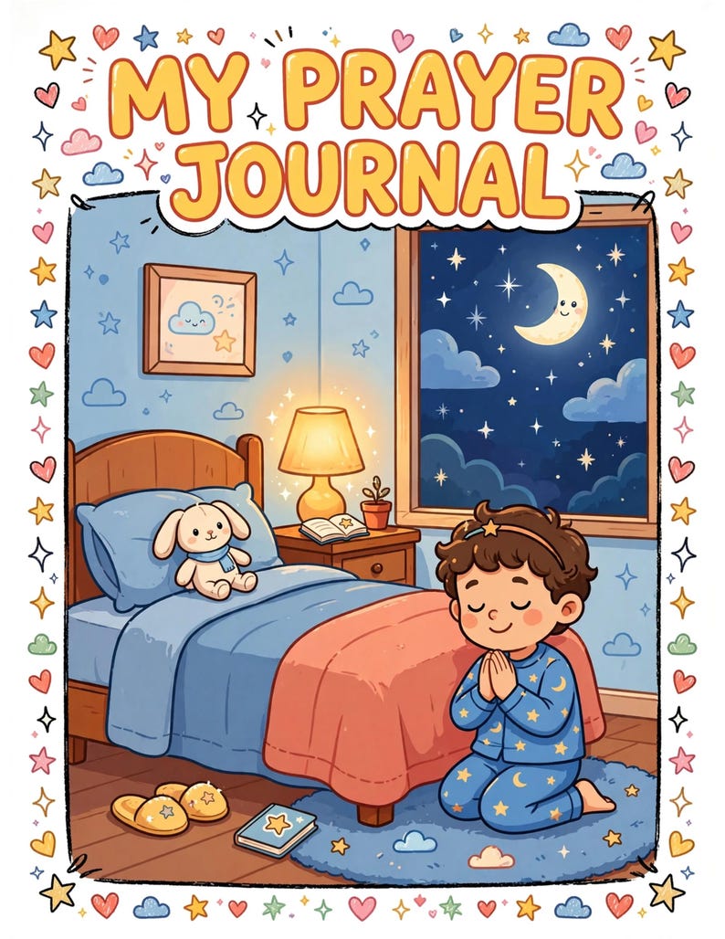Kids Prayer Journal Printable | Christian Gratitude & Bible Verses ...