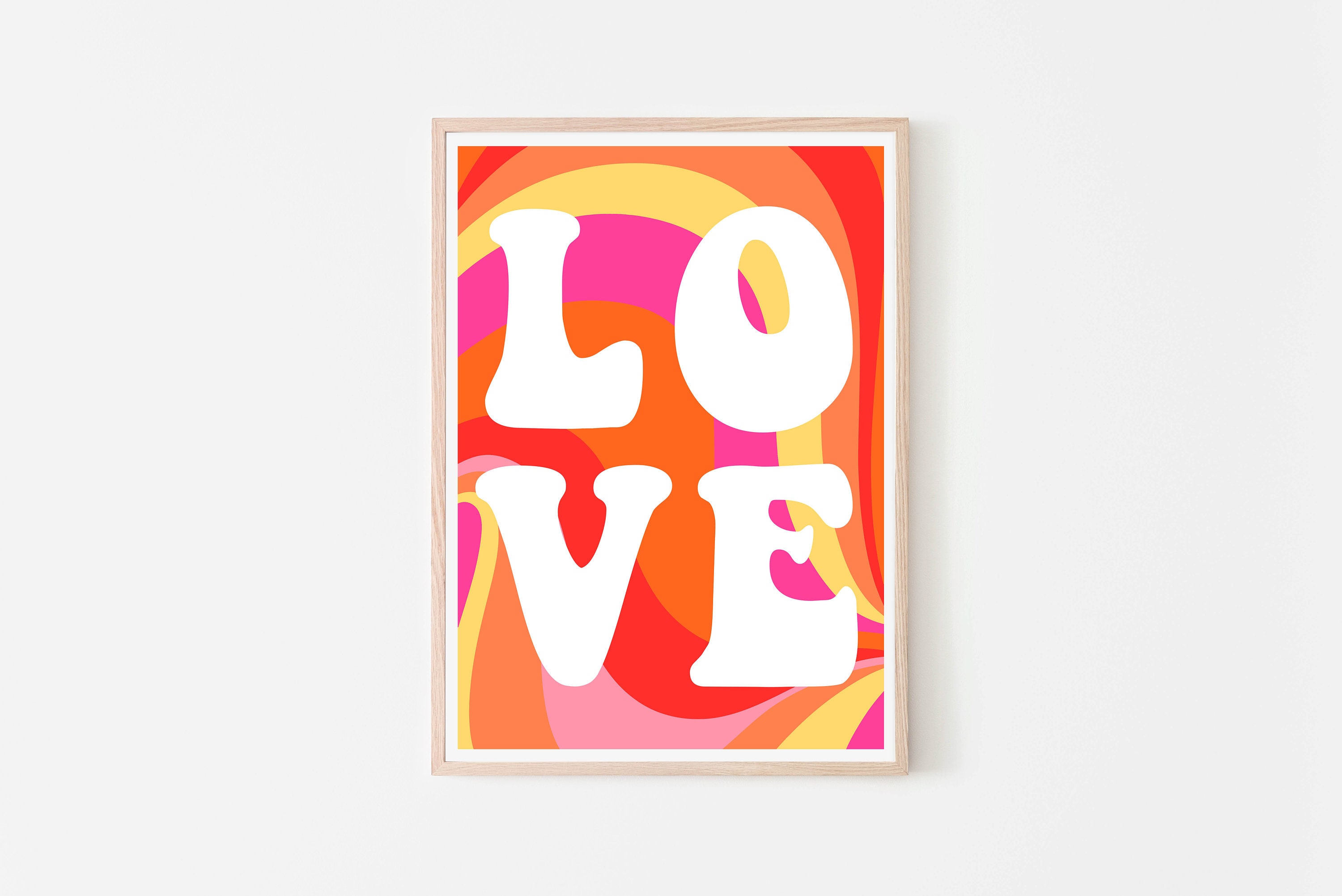Groovy Retro 70's Love Print A5 A4 A3 Unframed Funky - Etsy UK