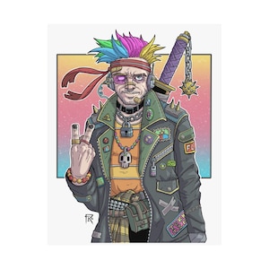 Ten Paces for Peace Matte Print | Cyberpunk Warrior Art Print