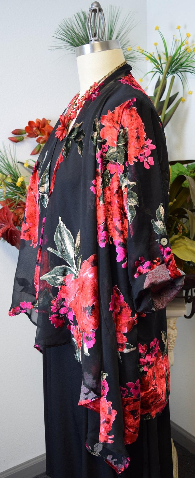 Dare2bstylish Duster Burn out velvet Duster High end Jacket Etsy