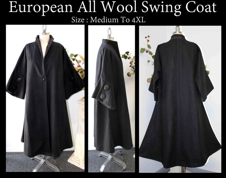 Women Swing Jacket Coat New Style Regular And Plus Size Heavy Wool Blend Swing Coat Oversized