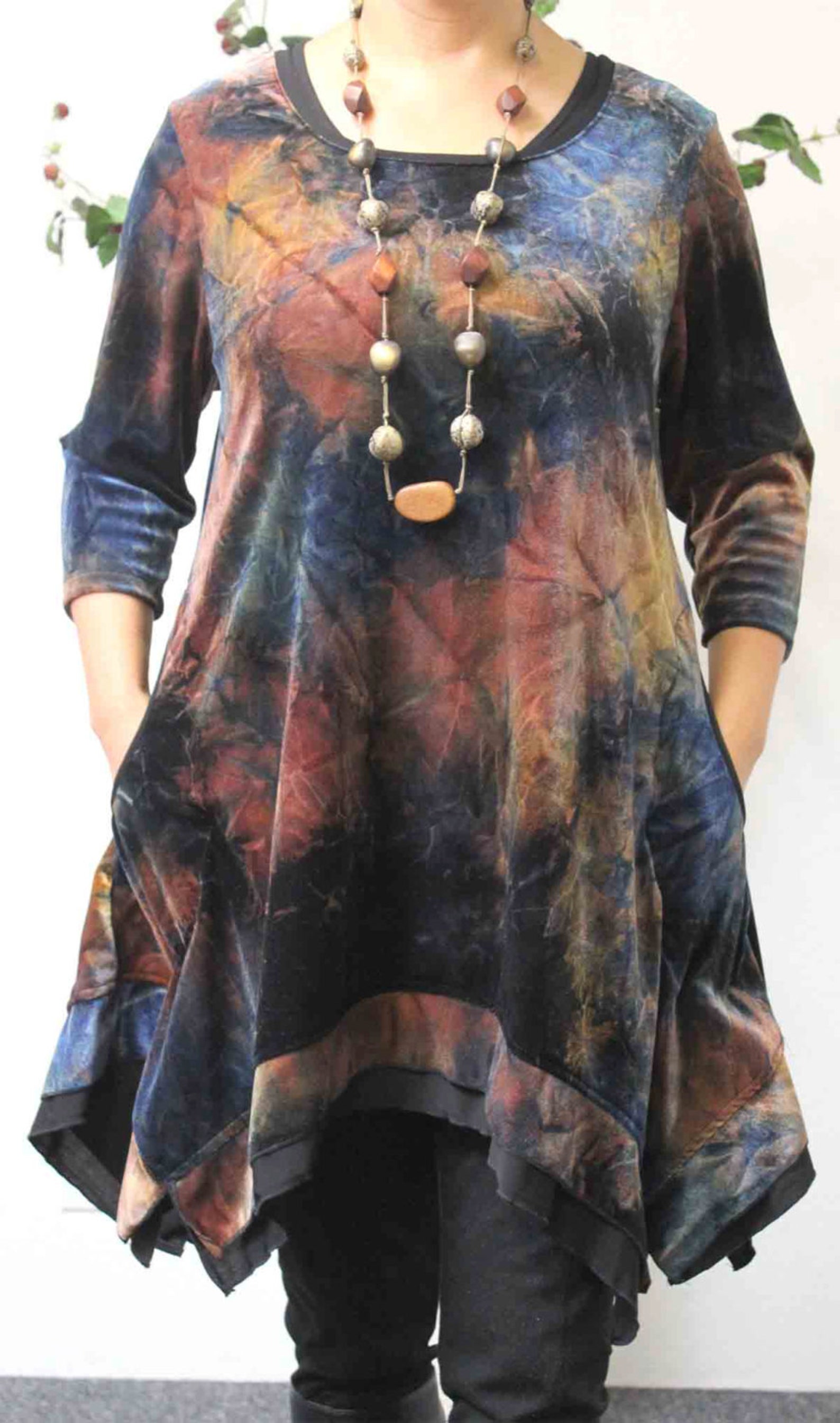 Exclusive Plus size top Lagenlook boho High end Velvet Etsy