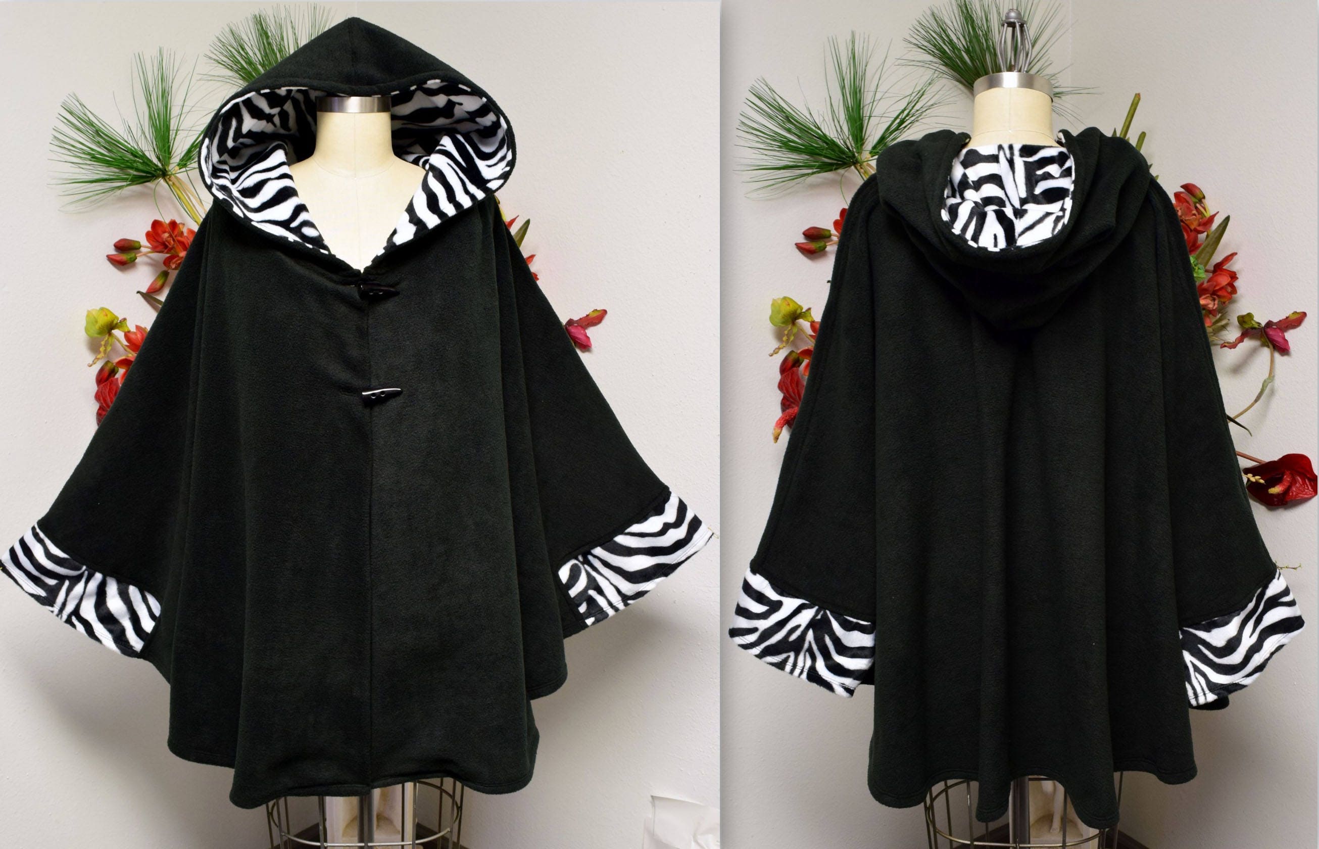 New Absolutely Versatile Travelers Full Size Hooded Poncho Fleece FITS UPTO 5XL