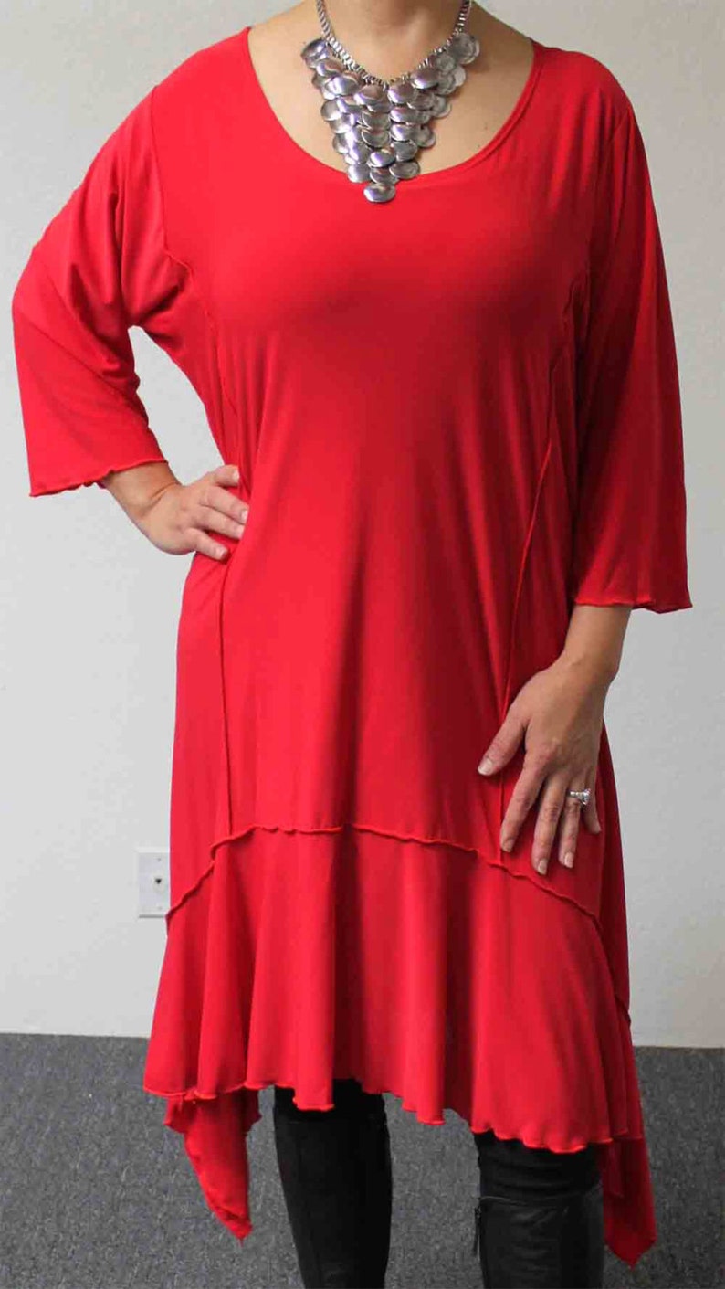 red tunic dress plus size