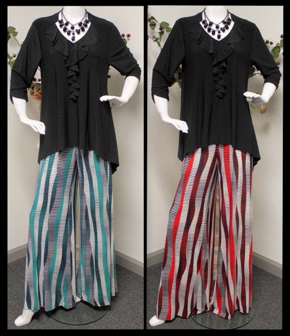 striped palazzo pants plus size