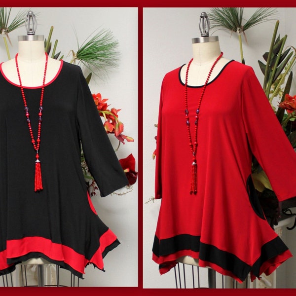 New Dare2bstylish Designer Lagenlook 2 Tone Plus size tunic for Travel and Much More. M to 3XL