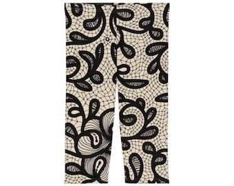 Womens Capri Leggings (AOP) Lace