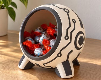 Bol para dulces con tapa, diseño de placa de circuito impreso / Plato para aperitivos impreso en 3D de inspiración tecnológica / Decoración moderna para escritorio