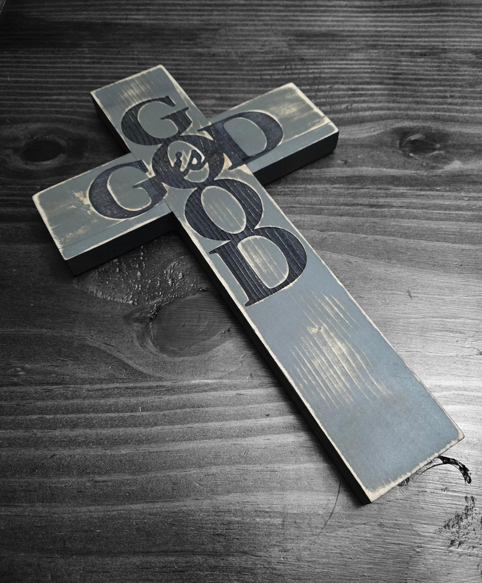 "God is Good" Pine Wood Wall Cross
