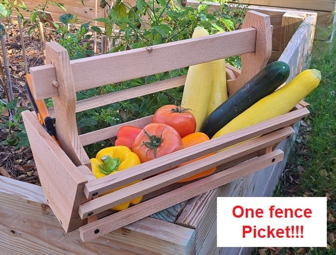 One Fence Picket, Garden Tote/caddy PLANS Vegetable Bucket Harvest
