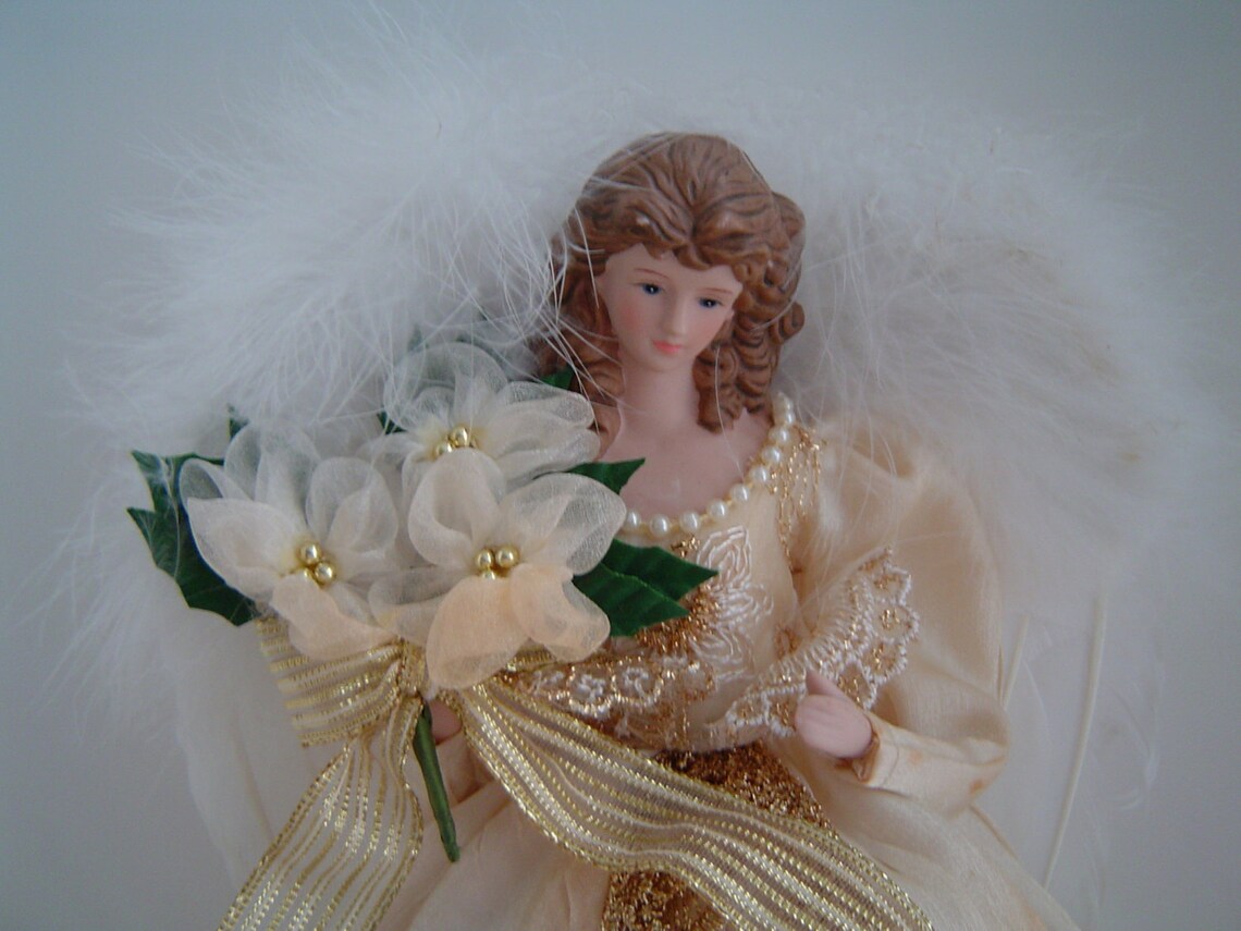 Vintage Christmas Angel Doll Tree Topper Etsy