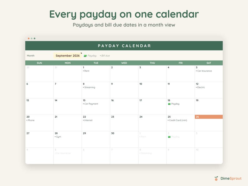 Paycheck Budget Planner Google Sheets, Enter Bills Once, Biweekly Budget by Paycheck, Payday Calendar image 6