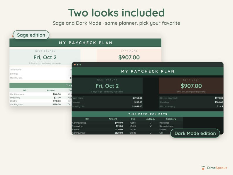 Paycheck Budget Planner Google Sheets, Enter Bills Once, Biweekly Budget by Paycheck, Payday Calendar image 2