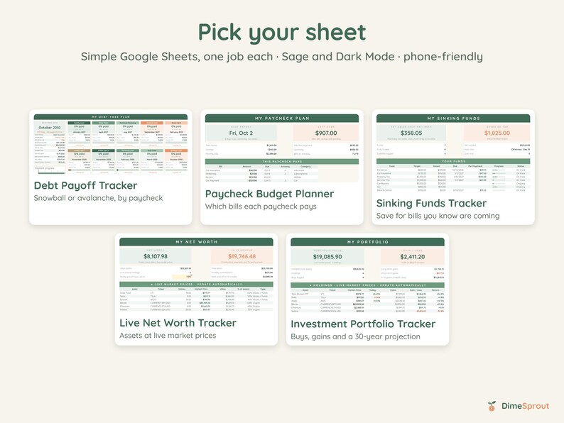 Debt Snowball Spreadsheet, Biweekly Debt Payoff Tracker, Google Sheets Budget Planner, Light & Dark Mode image 15