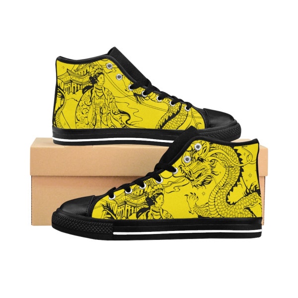 Chaussures de sport avec un motif d'un dragon pour l'homme et la femme