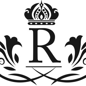 Initiales ex-libris estampillées avec vrille et couronne
